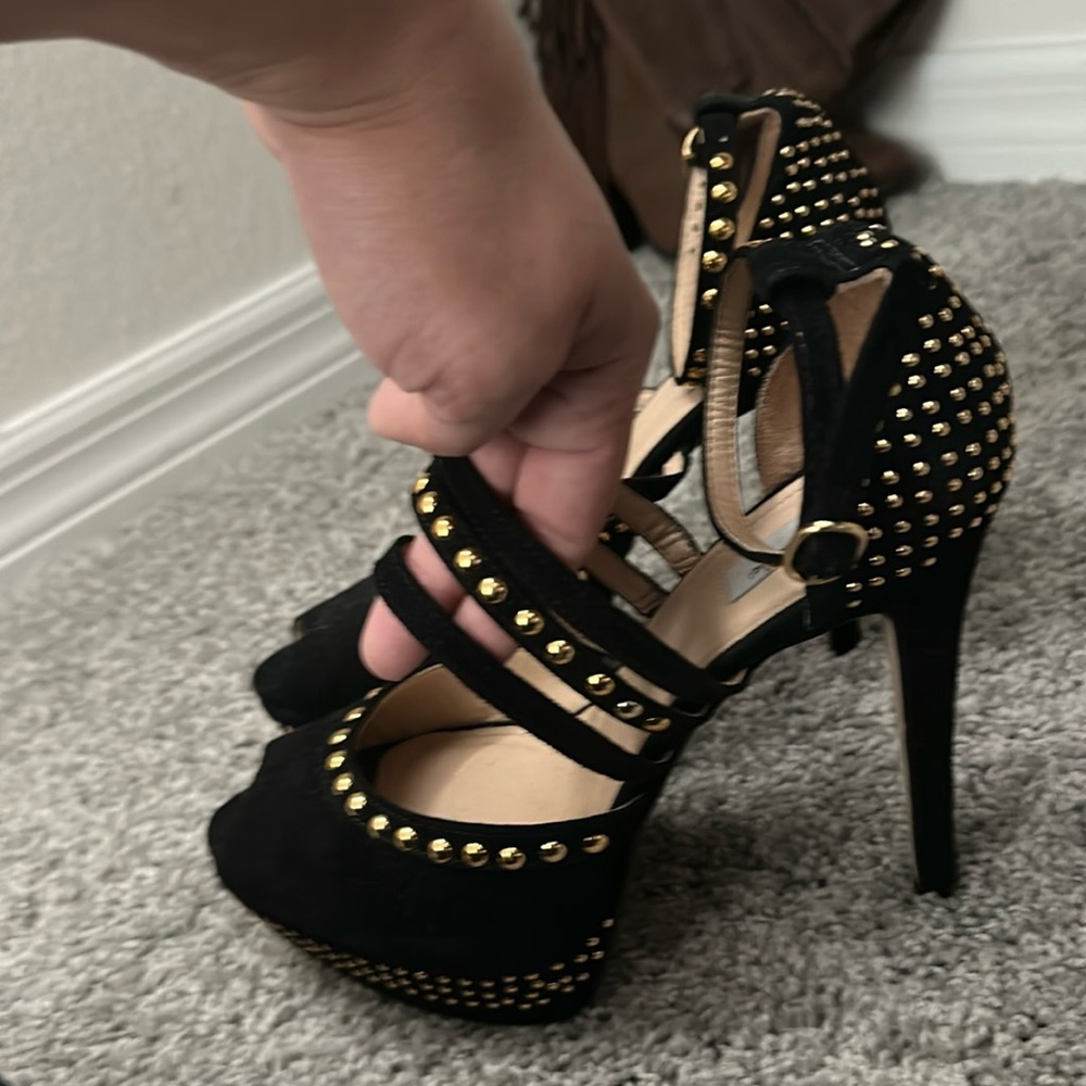 Black & Gold gem studded Jorge Alex Heels Size 37
